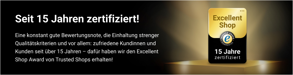 Tischdeko-online -  Excellent Shop Award für 15 Jahre mit Trusted Shops 